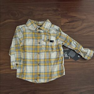 Volcom Plaid Shirt - Yellow and Gray